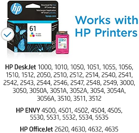 HP 61 | צרור מחסנית דיו | שחור, תלת-צבע | CH561WN, CH562WN
